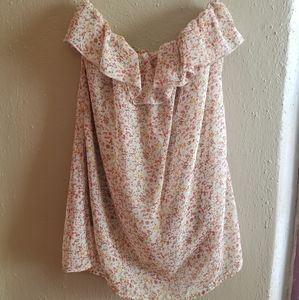 Strapless Floral Top